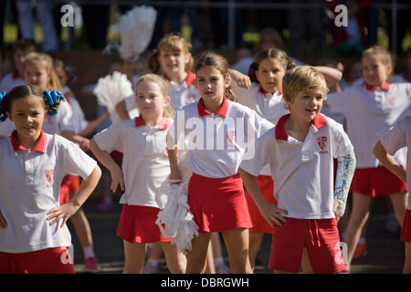 pupils at an australian primary school perform art and dance at their annual open day for parents,sydney,australia Stock Photo