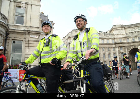 London, UK. 3rd August, 2013. Prudential RideLondon FreeCycle Event - Participants enjoy the fun and freedom of cycling around an eight-mile traffic-free circuit in central London. Credit:  Duncan Penfold/Alamy Live News Stock Photo