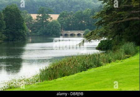 View of the Capability Brown Park at Compton Verney in Warwickshire England Stock Photo