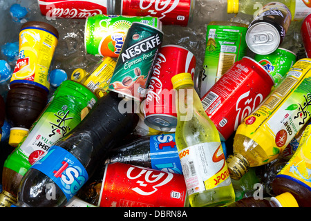 Sale of Soft Drinks in Bangkok, Thailand Stock Photo