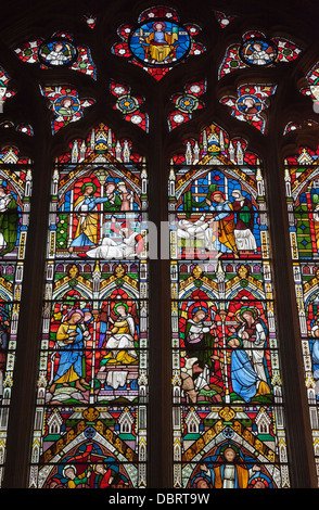 Stained glass window, Ely Cathedral Stock Photo