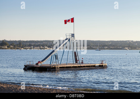 Swimming platform on English Bay Beach - West End, Vancouver, British Columbia, Canada Stock Photo