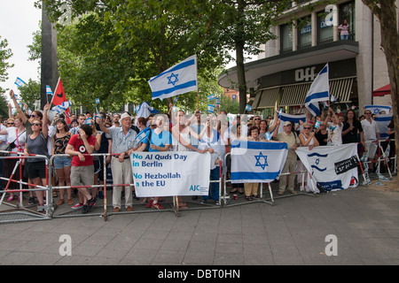 Counter protest at Al-Quds Day 2013 in Berlin. Stock Photo