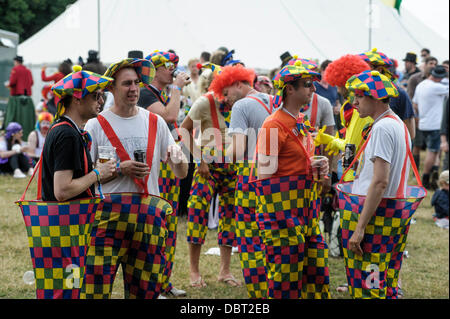 Hertfordshire, UK, 03/08/2013 : Standon Calling Festival. Atmosphere, attendees in fancy dress to the theme of 'Running away from the Circus'. Picture by Julie Edwards Stock Photo