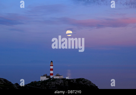 UK Scotland Outer Hebrides Western Isles Isle of Scalpay Eiean Glas Lighthouse and the Minch Stock Photo