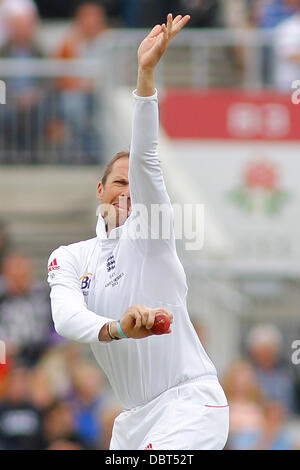 Manchester, UK. 04th Aug, 2013. Graeme Swann during day four of the Investec Ashes 4th test match at Old Trafford Cricket Ground, on August 04, 2013 in London, England. Credit:  Mitchell Gunn/ESPA/Alamy Live News Stock Photo