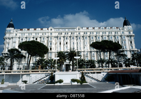 The art-deco InterContinental Carlton Hotel on the French Riviera in Cannes, France, celebrated its 100th anniversary in 2013. Stock Photo