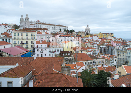Lisbon, Portugal, view from Miradouro das Portas do Sol Stock Photo