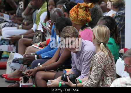 London, UK.  3 August 2013. Guests seen at the front row during the AFWL 13 Saturday fashion shows. Credit David Mbiyu/Alamy Live News Stock Photo