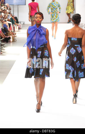 London, UK.  3 August 2013. AFWL 13 Saturday 12pm fashion show featuring Metisse. Credit David Mbiyu/Alamy Live News Stock Photo