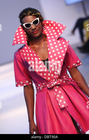London, UK.  3 August 2013. AFWL 13 Saturday 6.30pm fashion show featuring Elegante by Tiannahstyling Collection. Credit David Mbiyu/Alamy Live News Stock Photo