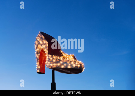 Neon Shoe at Neon Museum & Boneyard , North Las Vegas Boulevard, Las Vegas, Nevada Stock Photo