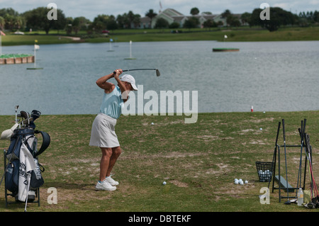 Sarasota Golf Range Practice Center in The Villages, Florida USA. An adult retirement Community in Central Florida. Stock Photo