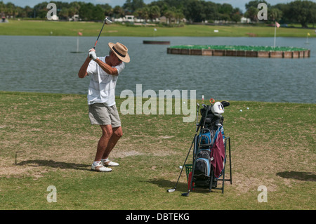 Sarasota Golf Range Practice Center in The Villages, Florida USA. An adult retirement Community in Central Florida. Stock Photo