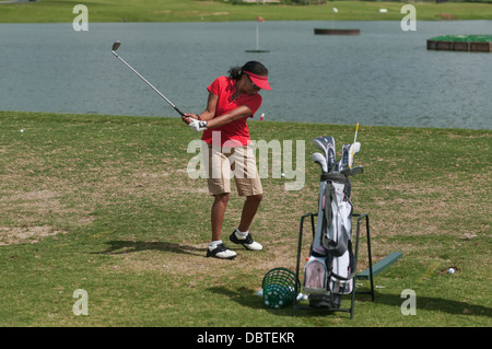 Sarasota Golf Range Practice Center in The Villages, Florida USA. An adult retirement Community in Central Florida. Stock Photo