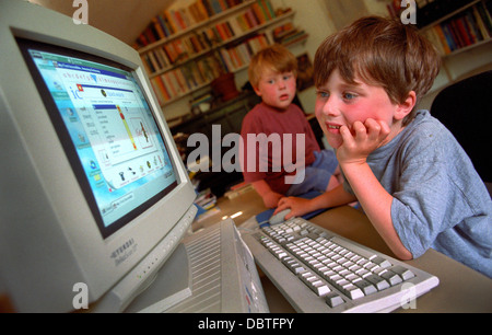 Children and computers. Stock Photo