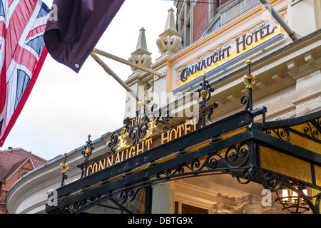 Connaught Hotel Front Entrance Signs, London, UK Stock Photo