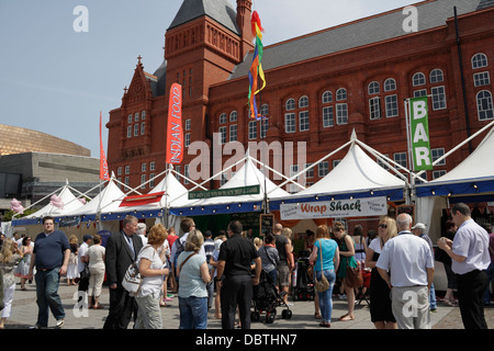 Crowd of people at the Cardiff Bay Food and Drink Festival, Wales UK Stock Photo