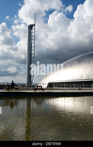 Science Mall and Glasgow Tower at the Glasgow Science Centre. Stock Photo