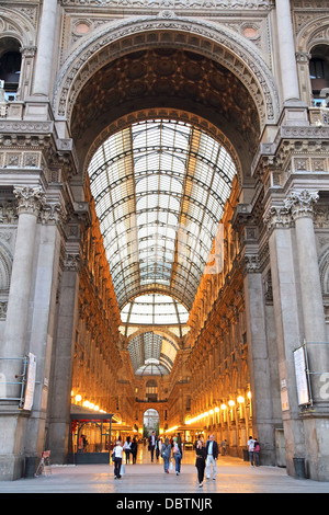 Entrance to the Galleria Vittorio Emanuele in Milan Italy Stock Photo