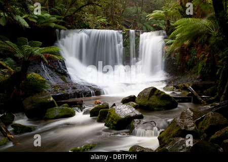 Horseshoe Falls in Mt Field National Park early on a winter's morning in Tasmania, Australia Stock Photo