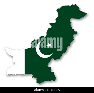 Map and flag of Pakistan Stock Photo