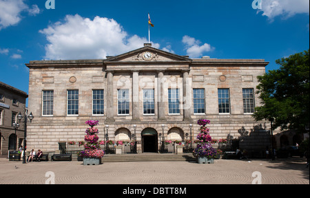 Market Square, Stafford, showing the front of the Shire Hall, Staffordshire, England, UK. Stock Photo