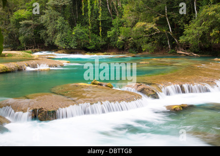 Waterfalls, Rio Tulija, Aqua Azul National Park, near Palenque, Chiapas, Mexico, North America Stock Photo