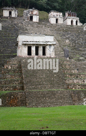 Building 2 in the foreground, Bonampak Archaeological Zone, Chiapas, Mexico, North America Stock Photo