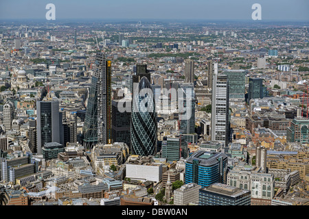 Aerial photograph of Skyscrapers in the City of London Stock Photo
