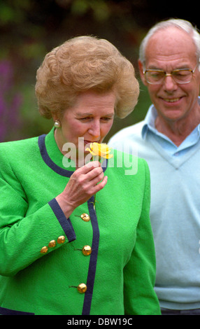 Former Prime Minister Margaret Thatcher with her husband Denis. Stock Photo