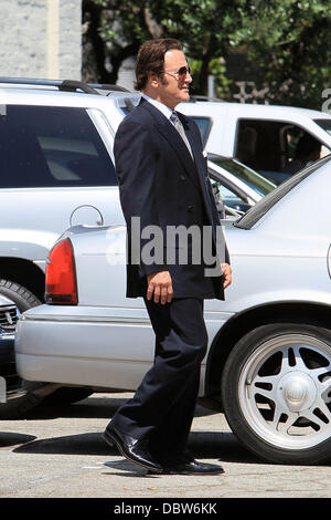 Frank Stallone seen trying on an army jacket in a parking lot in Beverly Hills Beverly Hills, California - 27.08.11 Stock Photo