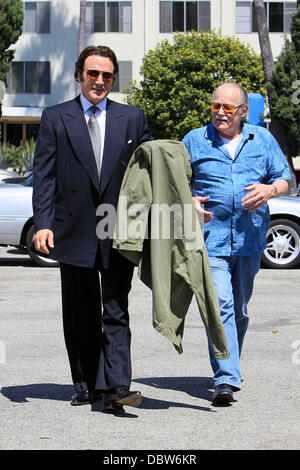 Frank Stallone seen trying on an army jacket in a parking lot in Beverly Hills Beverly Hills, California - 27.08.11 Stock Photo