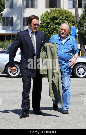 Frank Stallone seen trying on an army jacket in a parking lot in Beverly Hills Beverly Hills, California - 27.08.11 Stock Photo