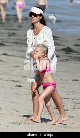 Maria Shriver spends time with a friend on Malibu beach Los Angeles, California - 28.08.11 Stock Photo