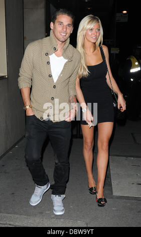 David Bentley and girlfriend Kimberley Mills  leaving Whisky Mist nightclub London, England - 28.08.11 Credit Mandatory: WENN.com Stock Photo