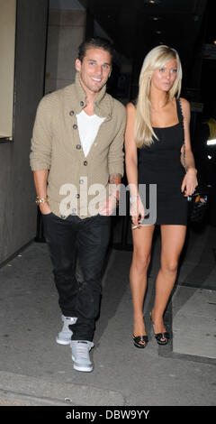 David Bentley and girlfriend Kimberley Mills  leaving Whisky Mist nightclub London, England - 28.08.11 Credit Mandatory: WENN.com Stock Photo