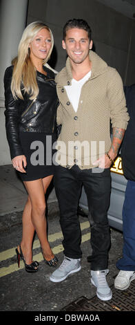 David Bentley and girlfriend Kimberley Mills  leaving Whisky Mist nightclub London, England - 28.08.11 Credit Mandatory: WENN.com Stock Photo