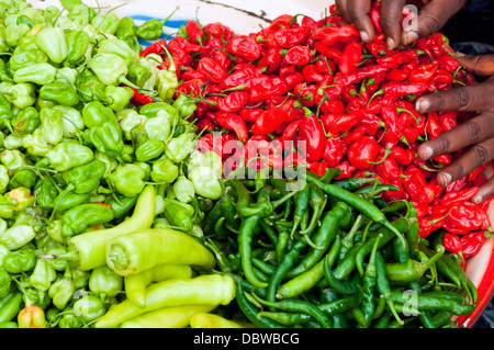 vegetable stall, central market, Lome, Togo Stock Photo