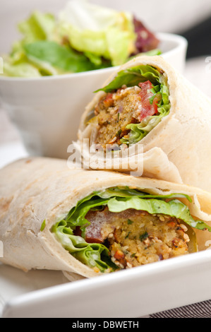 falafel pita bread roll wrap sandwich traditional arab middle east food Stock Photo