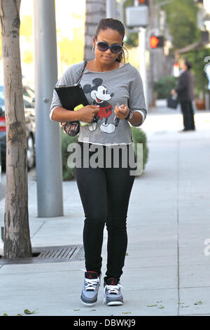 Uitdrukkelijk Moderator Controversieel Christina Milian out shopping in Beverly Hills wearing a Mickey Mouse  sweater Beverly Hills, California - 06.09.11 Stock Photo - Alamy