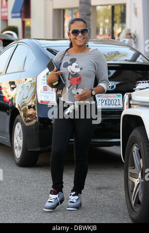 Christina Milian out shopping in Beverly Hills wearing a Mickey Mouse sweater Beverly Hills, California - 06.09.11 Stock Photo