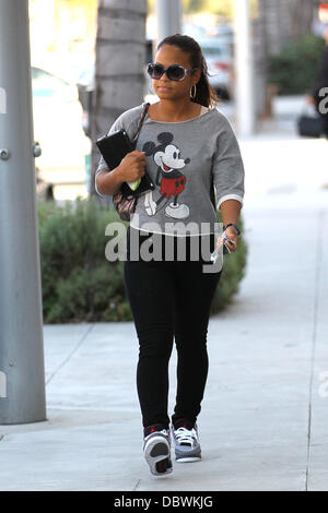 Christina Milian out shopping in Beverly Hills wearing a Mickey Mouse sweater Beverly Hills, California - 06.09.11 Stock Photo