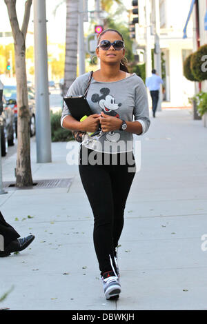 Christina Milian out shopping in Beverly Hills wearing a Mickey Mouse sweater Beverly Hills, California - 06.09.11 Stock Photo