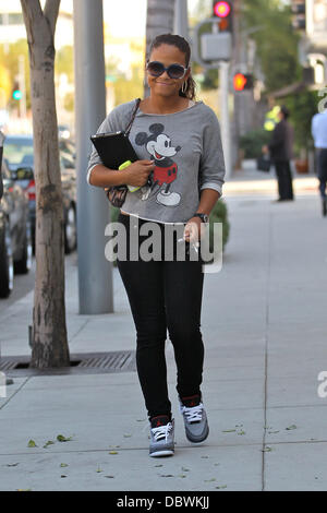 Christina Milian out shopping in Beverly Hills wearing a Mickey Mouse sweater Beverly Hills, California - 06.09.11 Stock Photo