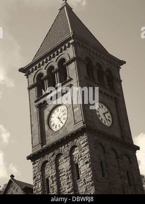 Clock tower, Jim Thorpe, Pennsylvania, USA Stock Photo