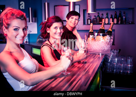 group of young women in the bar Stock Photo - Alamy