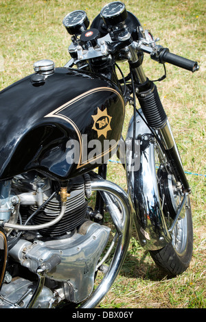 Black BSA cafe racer. Classic british motorcycle Stock Photo