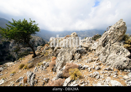 Rocks in the Northeast of the Lefka Ori mountain range in the Chania regional unit -  Crete, Greece Stock Photo