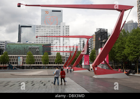 Schouwburgplein square Rotterdam Netherlands designed by Adriaan Geuze Stock Photo